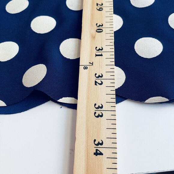 Stella Dress UK 10 US 6/8 Blue White Polka Dot Stretch Scalloped Party Retro - Picture 4 of 6